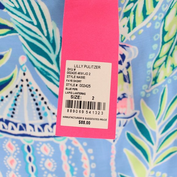 Lilly Pulitzer Faye Blue Peri Skort NWT - Picture 5 of 5